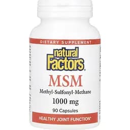 Метилсульфонилметан Natural Factors MSM 1000 мг 60 вегетарианских капсул