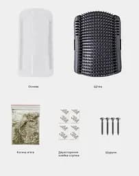 Щітка-чесалка для кішок Semi Brush-comb, Black з кутовим кріпленням до стіни - мініатюра 8