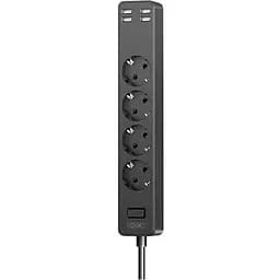 Мережевий фільтр XO Wl10 4USB Function Socket 1.8 м Black [94406]