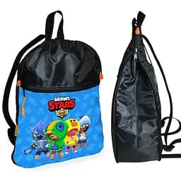 Рюкзак-мішок для взуття, спортивної форми Бравл Старс дитяча сумка для змінки з розширювачем (01219)