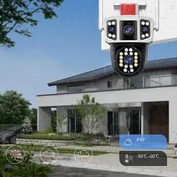 Вулична поворотна камера відеоспостереження 2 об'єктива WiFi 3MP FullHD YC101 IP - мініатюра 7