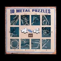 Набір головоломок 10 Metall Puzzles blue Eureka 3D Puzzle 473356, 10 головоломок