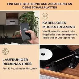 Програвач вінілу Auna Bella Ann радіо DAB+/FM USB Bluetooth (10041388) - мініатюра 4
