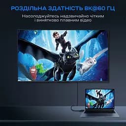 Кабель Choetech XCP-1801 Black USB-C to DisplayPort 8K@60Hz 1.8m (43-00176) - мініатюра 6