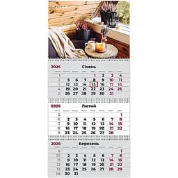 Календарь настенный Axent Hygge 3 на пружинах квартальный на 2026 год (8803-26-12-A)