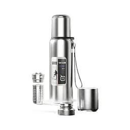 Термос Merlion з ситечком та чашкою 1,5 л, сталевий (ZK-127-1500Grey)