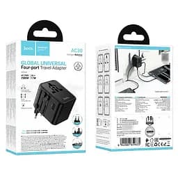 Зарядний пристрій Hoco AC30 2 USB/2 Type-C CN to EU чорний - мініатюра 8