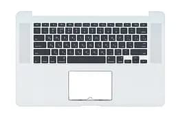 Клавіатура для ноутбука Apple MacBook Pro (A1398) Black, (Silver TopCase), RU (горизонтальний ентер)