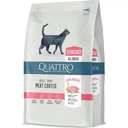 Сухий корм Quattro Cat Sterilized для стерилізованих котів з м'ясом птиці 7 кг