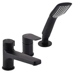 Змішувач на борт ванни Topaz Capri TCA-15111-H43-BL вбудований 3 виходи.картридж D35 (комплект),чорний матовий