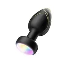 Анальна пробка, що світиться, з вібрацією та ПУ Light Anal Plug 3,5*9 см чорний