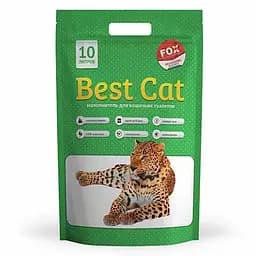 Силикагелевый наполнитель Best Cat Green Apple для кошачьего туалета с ароматом яблока 10 л