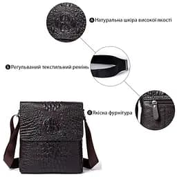 Сумка чоловіча вертикальна з тисненням під рептилію Vintage 25х26х4 см sum0028944 - мініатюра 4