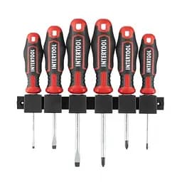 Набор отверток INTERTOOL STORM VT-3436, 6 шт, SL и PH, сталь S2, магнитные наконечники