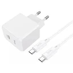 Сетевое зарядное устройство Hoco CS13A Ocean PD20W с кабелем Type-C Type-C белый