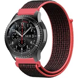 Ремешок BeWatch для Samsung Galaxy Watch 42/ Galaxy Watch 3 41/Active/Active 2 нейлоновый 20 мм липучка Коралловый (1011339)