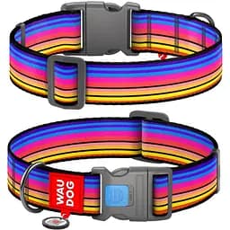 Нашийник для собак Waudog Nylon з QR паспортом, Лінія 1, пластиковий фастекс, XXL, 46-70х3,5 см
