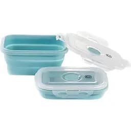 Ланчбокс складаний Сила із кришкою-засувкою 350 мл блакитний