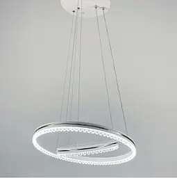 Біла LED люстра на 2 кільця з хромованою смужкою Line.F A 55060/2P WH+CR - мініатюра 5
