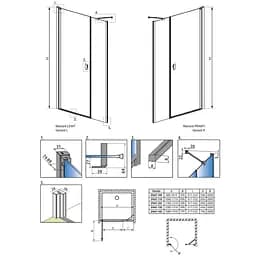 Душові двері Radaway NES Black DWS I 110x200 права, безпечне скло, прозоре, чорна (10028110-54-01R) - мініатюра 6