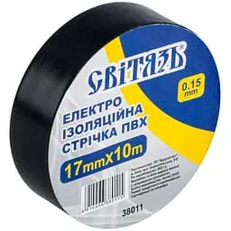Электроизоляционная лента Свитязь ПВХ 0.15х17 мм черная 10 м