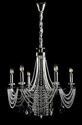 Сучасна підвісна кришталева люстра Splendid Ray L6008/6 (SILVER) - хром, 6xE14, діаметр 65 см, від 12 до 18 м2 - мініатюра 2