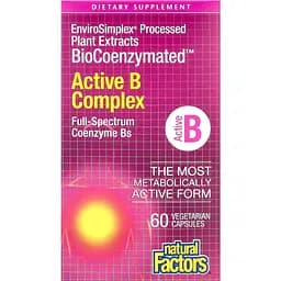 Активный комплекс витаминов B Natural Factors Active B Complex BioCoenzymated 60 вегетарианских капсул