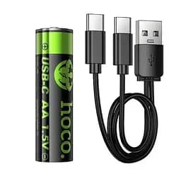 Акумулятори пальчик AA 3200 mAh 2 шт. з роз'ємом Type-C HOCO JA3 - мініатюра 2