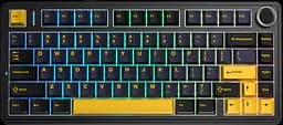 Клавіатура бездротова Aula F75 Gasket Greywood V3 RGB Black (6948391208626) - мініатюра 2