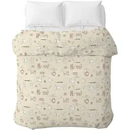 Пододеяльник Home Line Кошачья радость бязь 145х215 см песочно-розовый (175861)