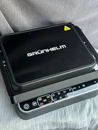 Прижимний контактний електричний гриль Grunhelm G2203 домашній з антипригарним покриттям 2200Вт Чорний - мініатюра 4