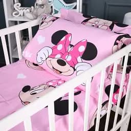 Простирадло MirSon Kids Time 17-0666 Pink Minnie 110х160 см бязь рожеве (2200010095555) - мініатюра 2