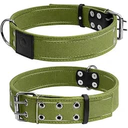 Нашийник для собак Collar, бавовняний, подвійний, 56-71x4,5 см, зелений - мініатюра 3