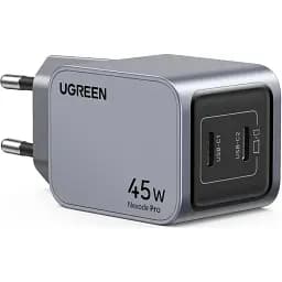 Сетевое зарядное устройство для Ugreen X707 2xUSB-C 45W PD GaN Tech QC4.0 PD3.0 серый (35008)