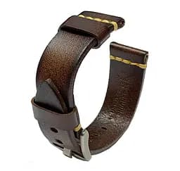 Шкіряний ремінець Primolux C052B Steel buckle для годинника Garmin Vivoactive 4 Dark Brown - мініатюра 7