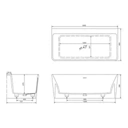 Ванна з литого каменю Volle 165x80 12-40-051 - мініатюра 2