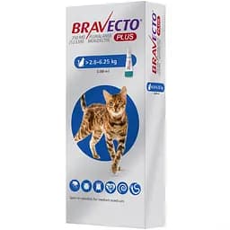 Засіб від паразитів Bravecto Plus Spot-on, для котів вагою 2,8-6,25 кг, 250 мг