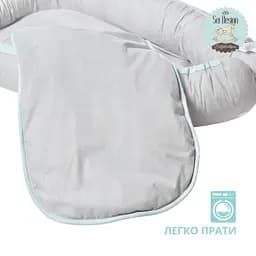 Кокон позиціонер для новонароджених Sei Design 88х60х12 см + подушка сірий (8-35420) - мініатюра 7