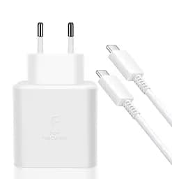 Зарядний пристрій комплект із кабелем Samsung 45 W 1 вихід USB-C PD білий (EP-TA845XWE)