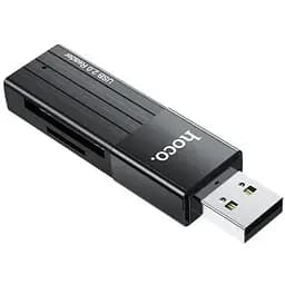 Кардридер Usb Hoco HB20 Mindful, черный, Usb 2.0 - microSD / SD