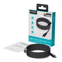 Кабель Choetech ХСС-1051 Black USB-C to USB-C Magnetic PD3.1 240W 1.8m (43-00127) - мініатюра 5