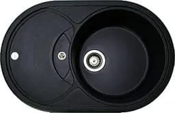 Кухонная мойка Adamant SHELL черный металлик 770x495x200 мм, с крылом 77 см