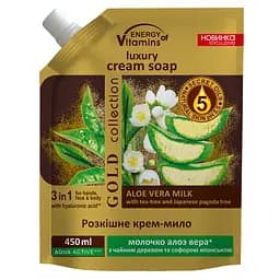 Крем-мыло Energy of Vitamins Молочко алоэ вера с чайным деревом и софорой японской, 450 мл