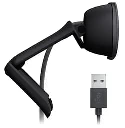 Веб-камера Logitech Brio 100 Graphite 1920x1080 / 30 fps фіксований фокус мікрофон кут огляду 58° RightLight 2 USB 1 м (960-001585) пошкоджено упаковку - мініатюра 4