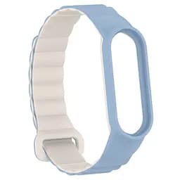 Ремінець Dual-color Magnetic для Xiaomi Mi Band 7/6/5/4/3 Lilac Blue / White - мініатюра 3
