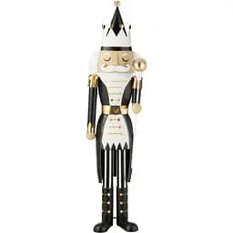 Статуетка Лускунчик J-line різдвяна велика підлогова металева 166 см чорно-біла (47917)