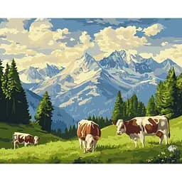 Картина за номерами на підрамнику Brushme Сонячний ранок на лузі