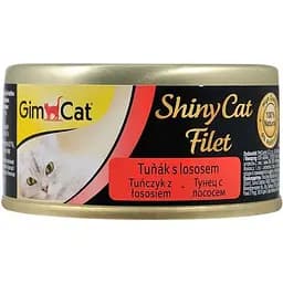 Вологий корм для котів GimCat Shiny Cat Filet шматочки в желе з тунцем і лососем 70 г