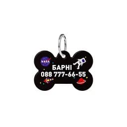 Адресник для собак і котів персоналізований Waudog Smart ID з QR паспортом, NASA, S, діаметр 31 мм - мініатюра 2