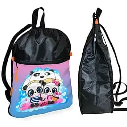 Рюкзак-мешок для школы Панды под зонтиком детская сумка для обуви и спортивной одежды (01546)